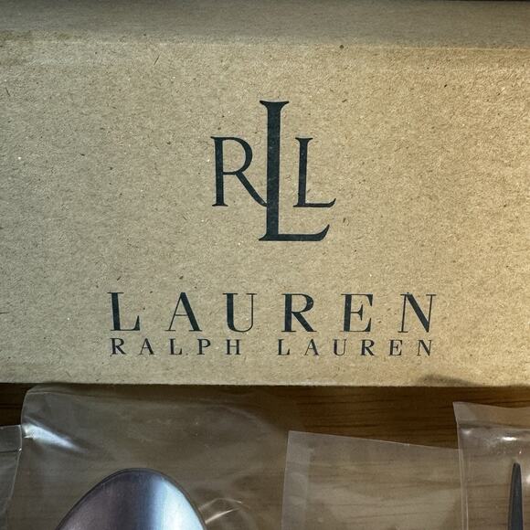 RLL Ralph Lauren Cafe Stripe Red 5 PC Place Setting, GA030-599, NEW w/ Box - Picture 4 of 6